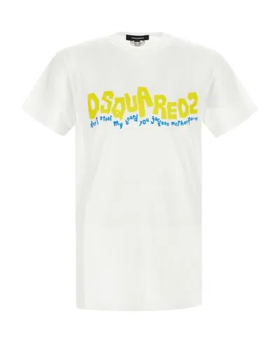 DSQUARED2 DSQUARED2 D2 WAVING LOGO CREWNECK T-SHIRT