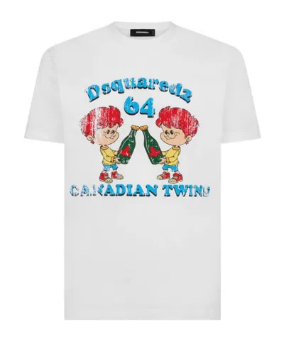 Dsquared2 Graphic-print Cotton T-shirt In White
