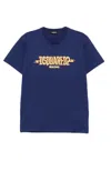 Dsquared2 Blue Crewneck T-shirt With Logo Print On The Front
