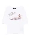 Dsquared2 Logo Cotton T Shirt In White