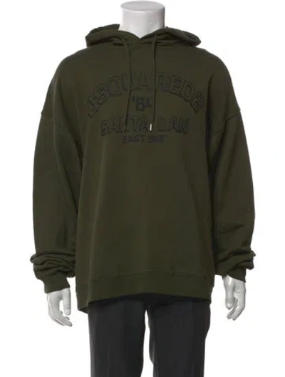Pre-owned Dsquared2 Graphic Print Crew Neck Hoodie In Green