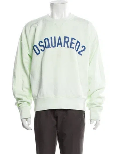 Pre-owned Dsquared2 Graphic Print Crew Neck Pullover In Green