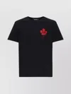 Dsquared2 Black T-shirt Featuring Striking Red Maple Leaf In Black