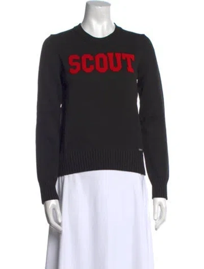 Pre-owned Dsquared2 Graphic Print Crew Neck Sweater In Black