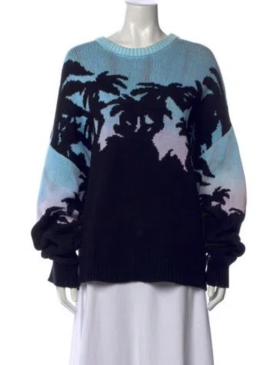 Pre-owned Dsquared2 Graphic Print Crew Neck Sweater In Black