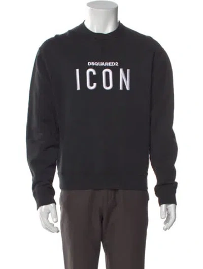 Pre-owned Dsquared2 Graphic Print Crew Neck Sweatshirt In Black
