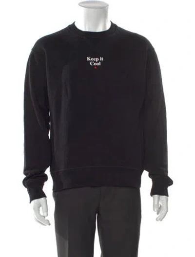 Pre-owned Dsquared2 Graphic Print Crew Neck Sweatshirt In Black