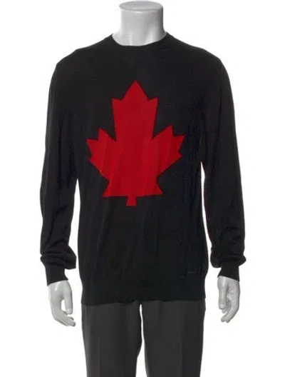 Pre-owned Dsquared2 Graphic Print Crew Neck Sweatshirt In Black