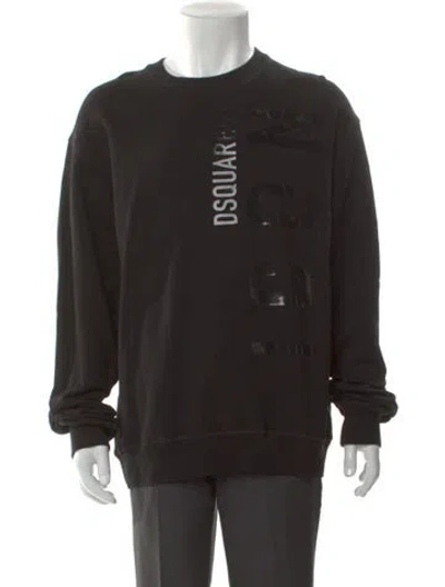 Pre-owned Dsquared2 Graphic Print Crew Neck Sweatshirt In Black