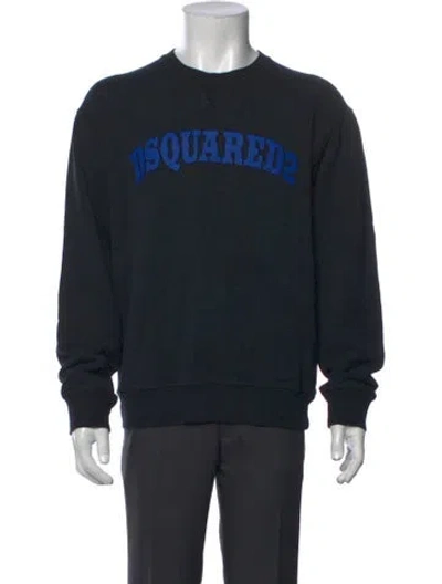 Pre-owned Dsquared2 Graphic Print Crew Neck Sweatshirt In Black