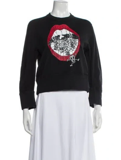 Pre-owned Dsquared2 Graphic Print Crew Neck Sweatshirt In Blue