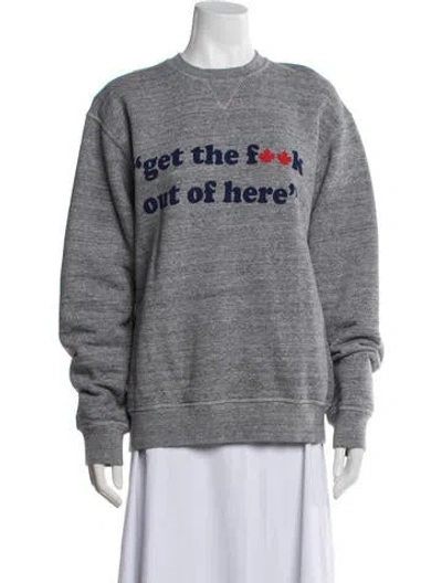 Pre-owned Dsquared2 Graphic Print Crew Neck Sweatshirt In Blue
