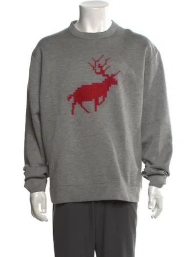 Pre-owned Dsquared2 Graphic Print Crew Neck Sweatshirt In Gray