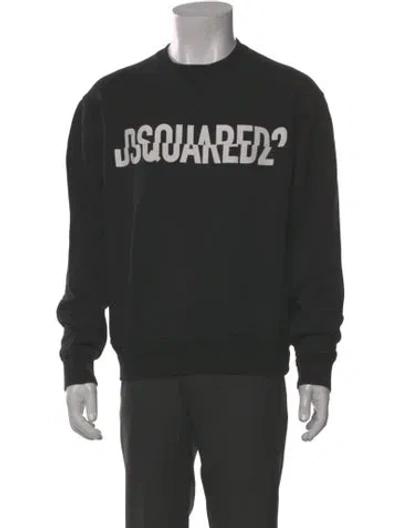 Pre-owned Dsquared2 Graphic Print Crew Neck Sweatshirt In Gray