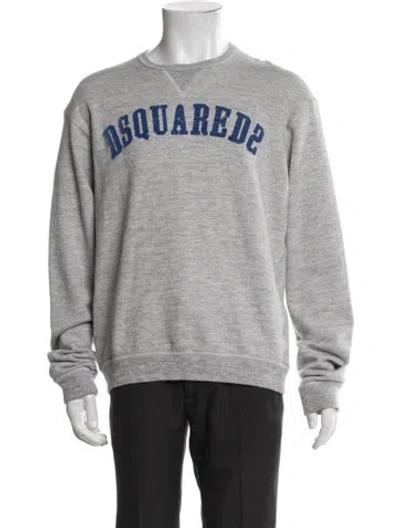Pre-owned Dsquared2 Graphic Print Crew Neck Sweatshirt In Gray