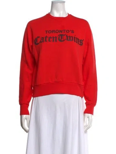 Pre-owned Dsquared2 Graphic Print Crew Neck Sweatshirt In Red