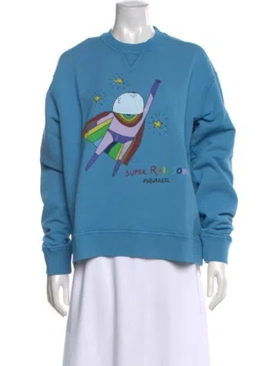Pre-owned Dsquared2 Graphic Print Crew Neck Sweatshirt W/ Tags In Blue