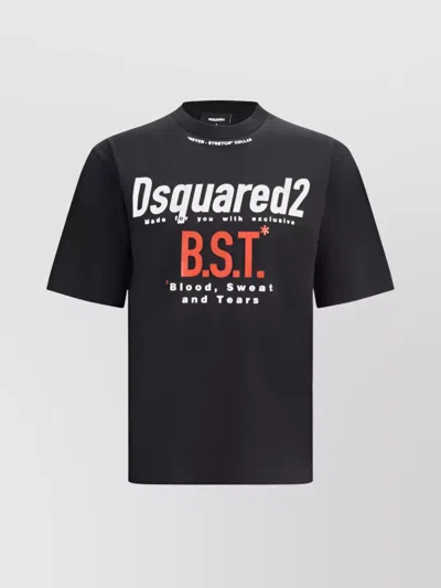 Dsquared2 Graphic Print Crew Neck T-shirt In Black