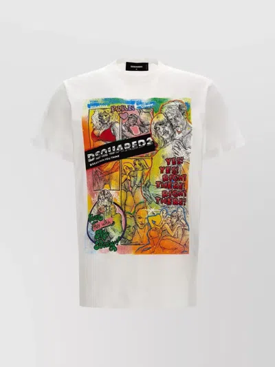 Dsquared2 White Graphic Print T-shirt