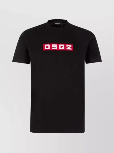 Dsquared2 Graphic Print Crew Neck T-shirt In Black