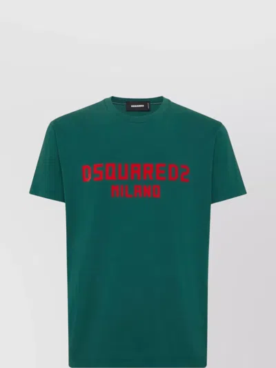 Dsquared2 Graphic Print Crew Neck T-shirt In Cyan