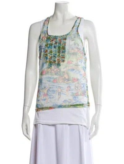 Pre-owned Dsquared2 Graphic Print Crew Neck Top In Multi