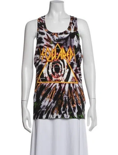 Pre-owned Dsquared2 Graphic Print Crew Neck Top W/ Tags In Purple