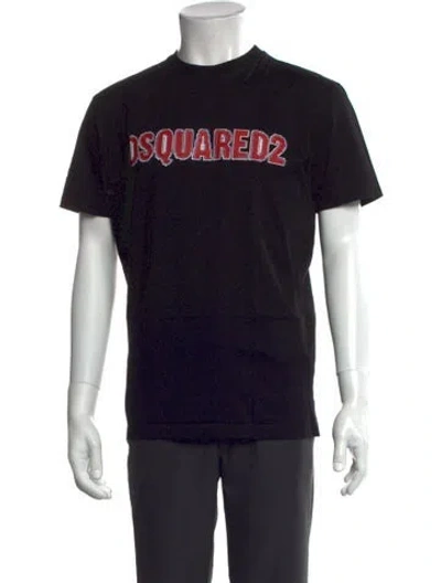 Pre-owned Dsquared2 Graphic Print Crew Neck T-shirt In Black