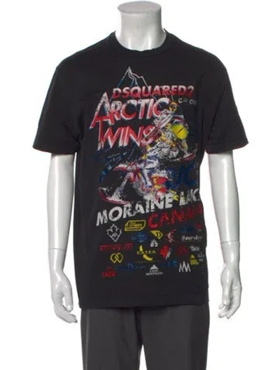 Pre-owned Dsquared2 Graphic Print Crew Neck T-shirt In Black