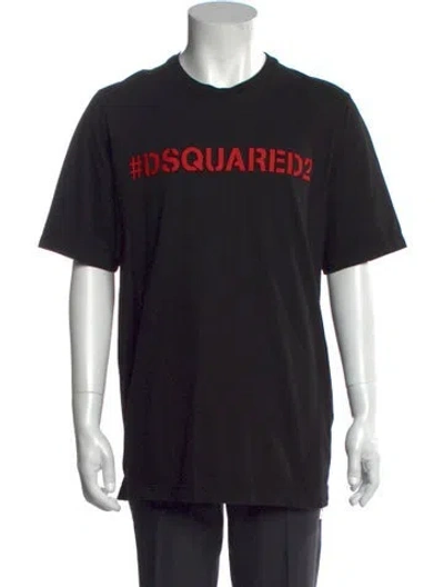 Pre-owned Dsquared2 Graphic Print Crew Neck T-shirt In Black