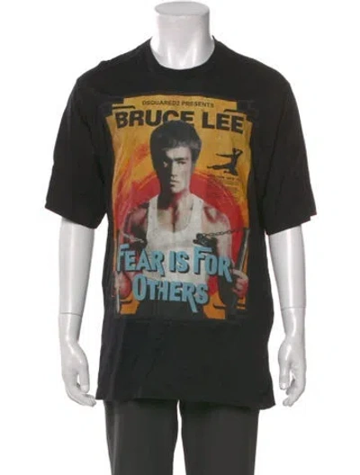 Pre-owned Dsquared2 Graphic Print Crew Neck T-shirt In Black