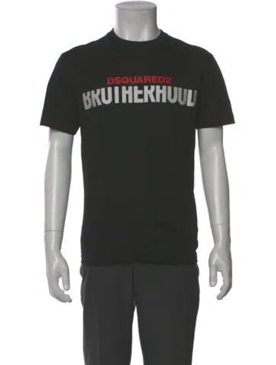 Pre-owned Dsquared2 Graphic Print Crew Neck T-shirt In Black