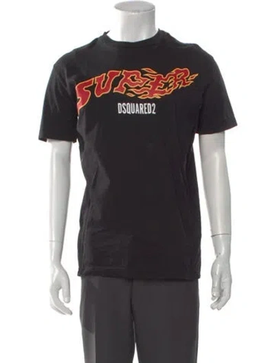 Pre-owned Dsquared2 Graphic Print Crew Neck T-shirt In Black