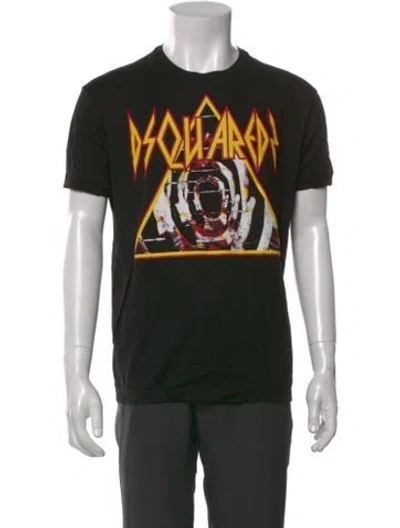 Pre-owned Dsquared2 Graphic Print Crew Neck T-shirt In Black