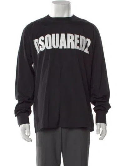 Pre-owned Dsquared2 Graphic Print Crew Neck T-shirt In Black