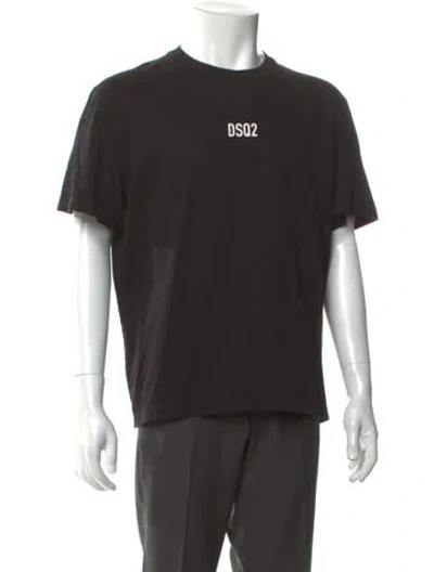 Pre-owned Dsquared2 Graphic Print Crew Neck T-shirt In Black