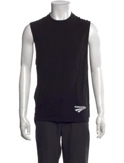 Pre-owned Dsquared2 Graphic Print Crew Neck T-shirt In Black
