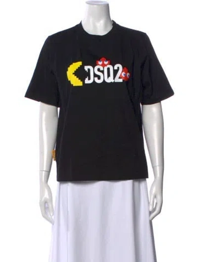 Pre-owned Dsquared2 Graphic Print Crew Neck T-shirt In Black
