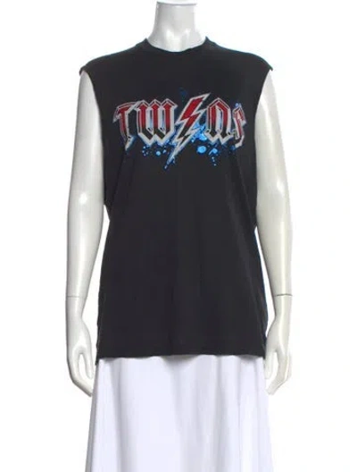 Pre-owned Dsquared2 Graphic Print Crew Neck T-shirt In Black