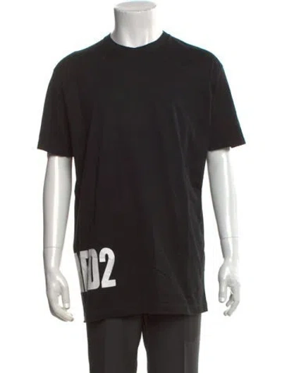 Pre-owned Dsquared2 Graphic Print Crew Neck T-shirt In Black