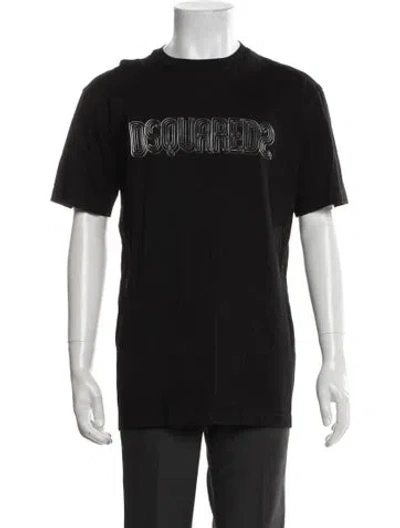 Pre-owned Dsquared2 Graphic Print Crew Neck T-shirt In Black