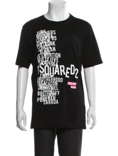 Pre-owned Dsquared2 Graphic Print Crew Neck T-shirt In Black