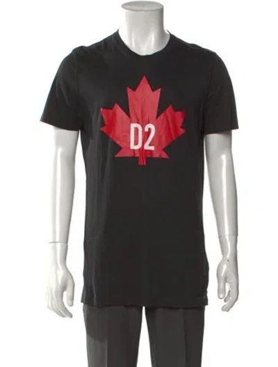 Pre-owned Dsquared2 Graphic Print Crew Neck T-shirt In Black