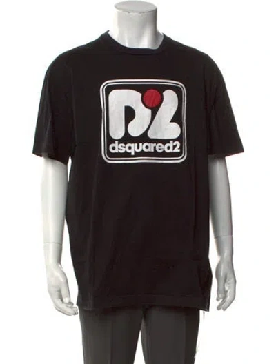 Pre-owned Dsquared2 Graphic Print Crew Neck T-shirt In Black