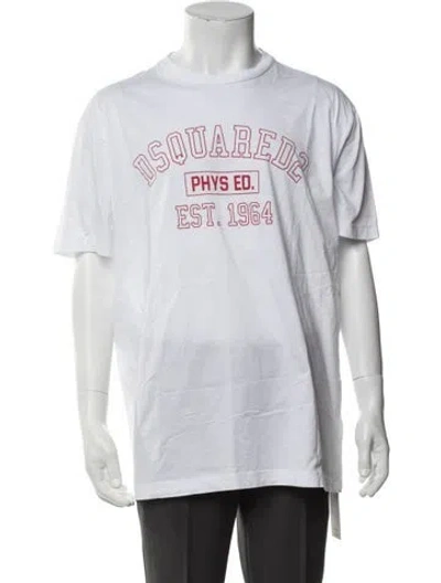 Pre-owned Dsquared2 Graphic Print Crew Neck T-shirt In Black/white
