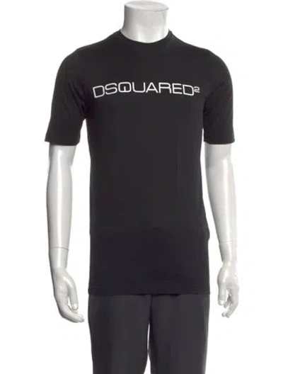 Pre-owned Dsquared2 Graphic Print Crew Neck T-shirt In Black/white