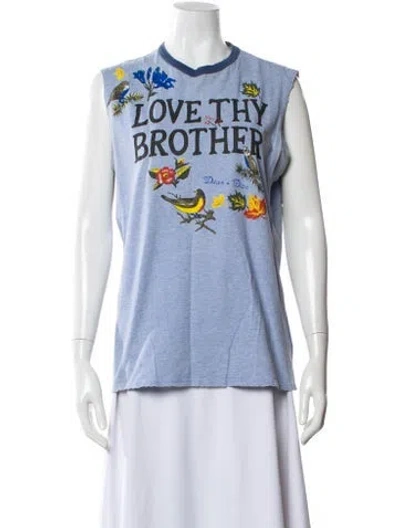 Pre-owned Dsquared2 Graphic Print Crew Neck T-shirt In Blue