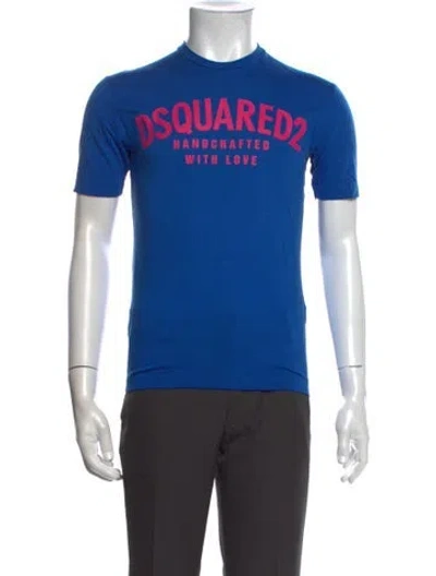 Pre-owned Dsquared2 Graphic Print Crew Neck T-shirt In Blue