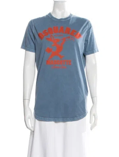 Pre-owned Dsquared2 Graphic Print Crew Neck T-shirt In Blue