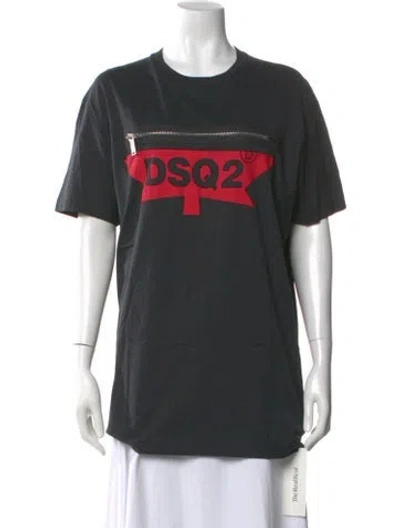 Pre-owned Dsquared2 Graphic Print Crew Neck T-shirt In Gray